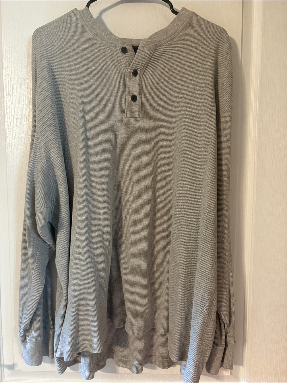 The Foundry Supply Co. Light Gray Waffle Henley Sweater